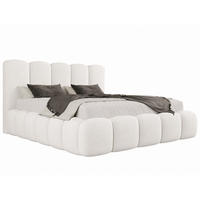 POLSTERBETT TEDDY 180x200 cm in Weiß , gepolstertes Kopfteil, Lattenrost, Bettkasten, Velvet-Stoff - Weiß, Holz/Textil (180/200cm) - EMLAR Home