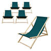 STRANDLIEGE 5er Set Dunkelgrün - Dunkelgrün, Holz (52/83/117cm) - ECD-Germany