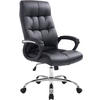 CHEFSESSEL Lederlook schwarz - Chromfarben/Schwarz, Textil/Metall (63/116/71cm) - CLP