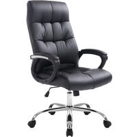 CHEFSESSEL Lederlook schwarz - Chromfarben/Schwarz, Textil/Metall (63/116/71cm) - CLP