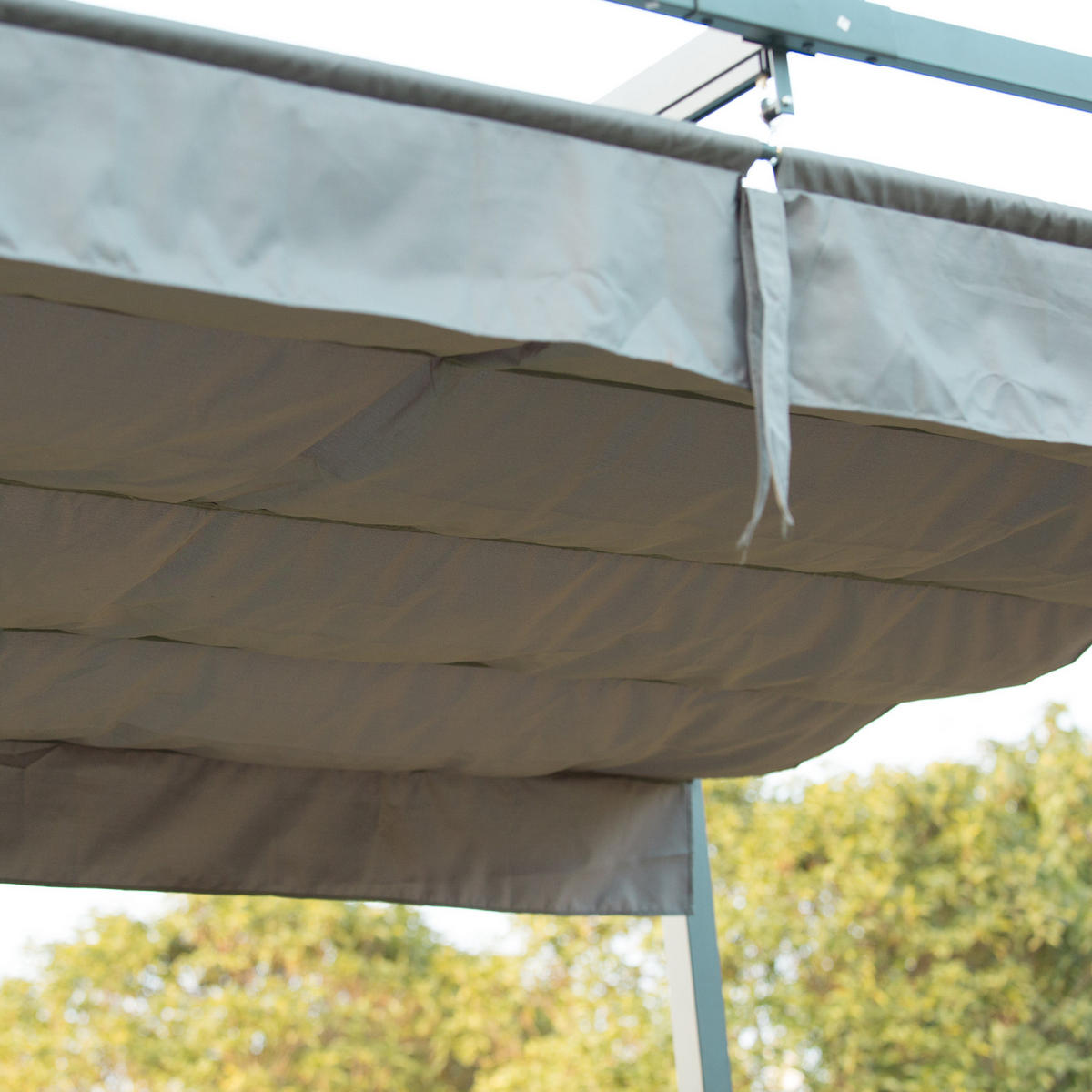 PERGOLA Pavillon Polyester Grau - Grau, Kunststoff/Metall (213/221/298cm) - Outsunny