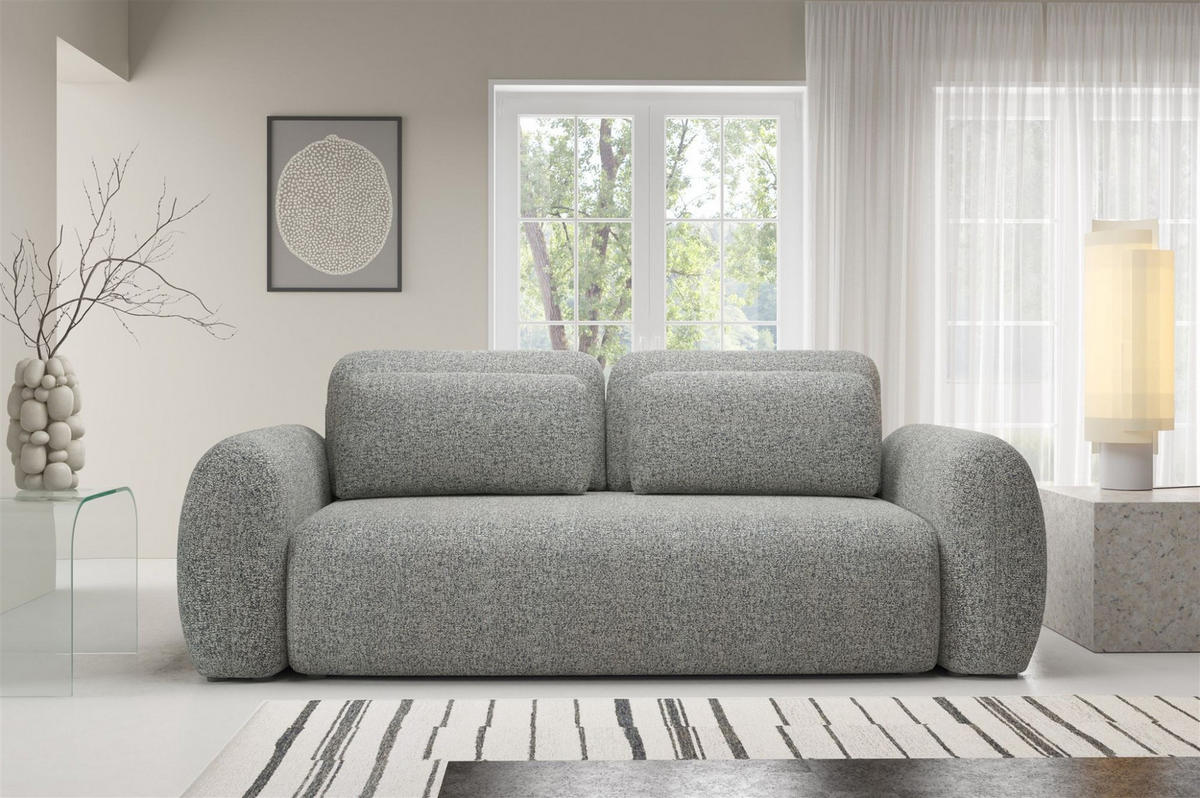 SCHLAFSOFA Gaston - Grau, Holzwerkstoff/Textil (266/95/110cm) - Fun Möbel