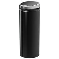 MÜLLEIMER AUTOMATISCHER ABFALLEIMER SCHWARZ Sensor 50L Verzinkter Stahl 30,5/30,5/81,5 cm - Schwarz, Metall (30.5/81.5/30.5cm) - Rolipo
