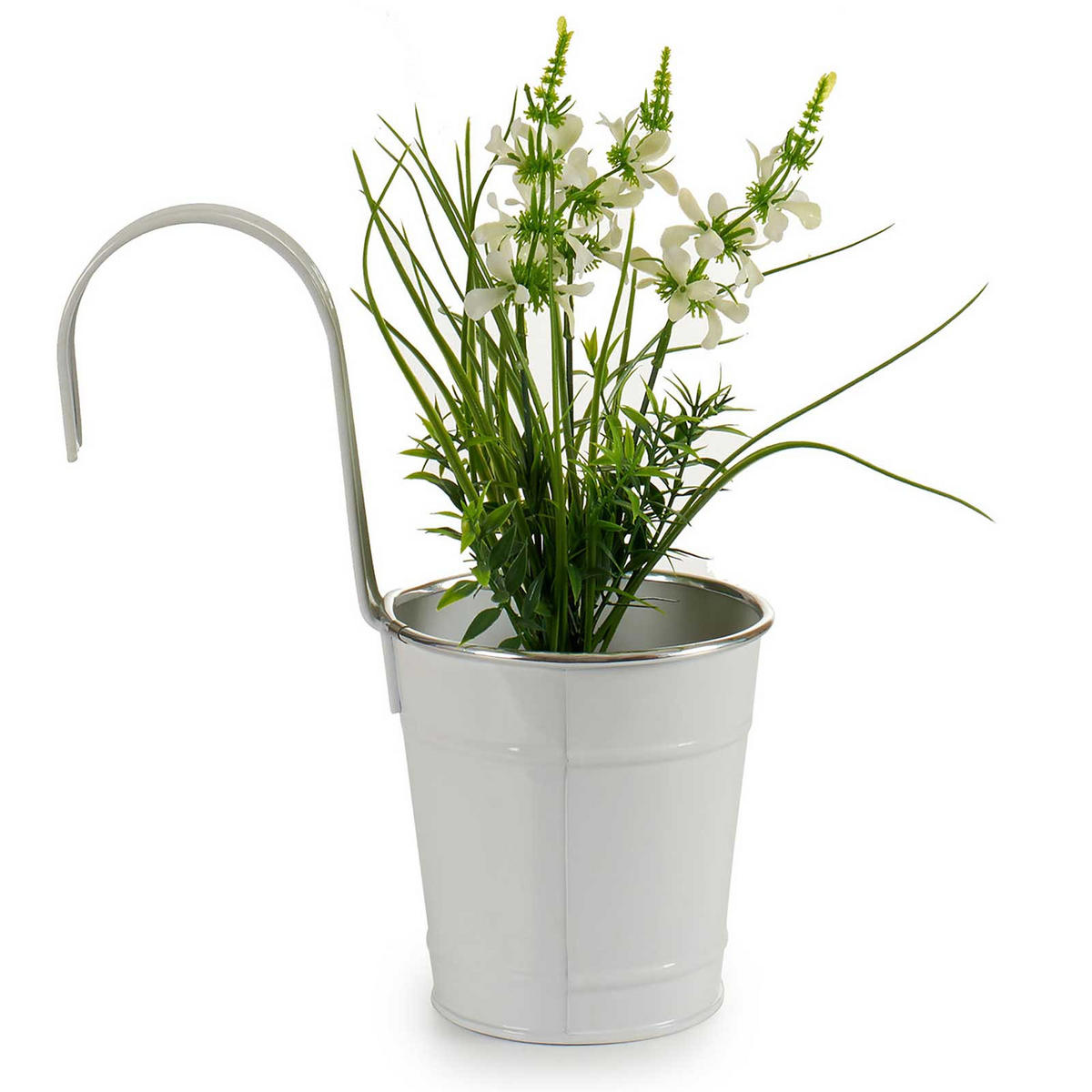 BLUMENTOPF Zinkeimer Weiß Ø 13 cm - Weiß, Metall (24/27/13.3cm)
