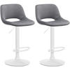 BARHOCKER 2er Set Samt dunkelgrau - Dunkelgrau/Weiß, Textil/Metall (42/86/46cm) - CLP