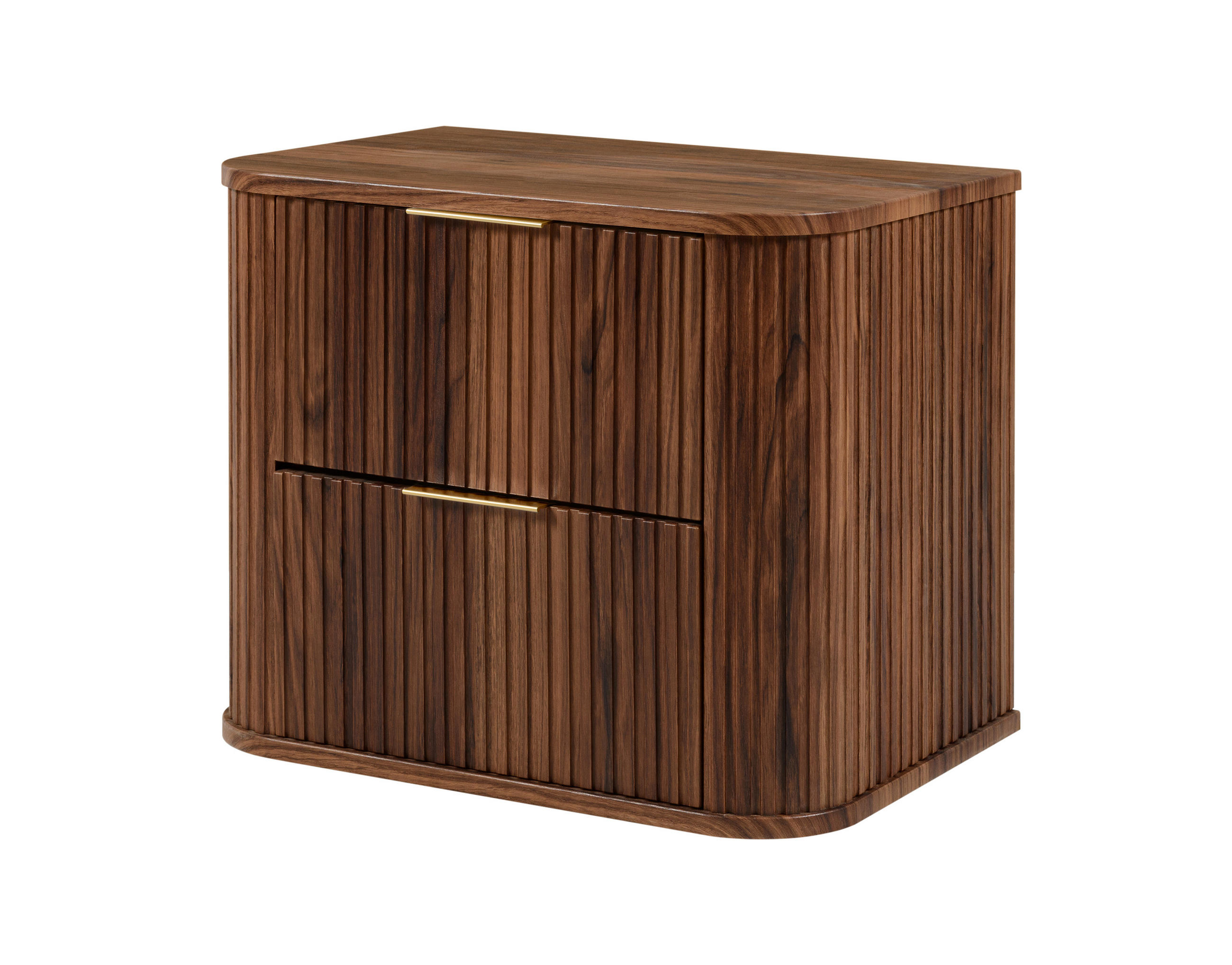 BADEZIMMERSCHRANK, Eiche-Nussbaum, Goldene Griffe, 41,5 x 60 x 51,7 cm - Dunkelbraun/Goldfarben, Holzwerkstoff/Kunststoff (60/51.7/41.5cm) - 3XE LIVING