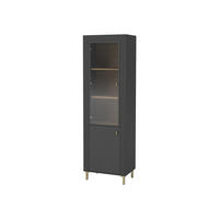VITRINE Mossa MO03 - Goldfarben/Schwarz, Holzwerkstoff/Kunststoff (60/194/40cm) - MIRJAN24