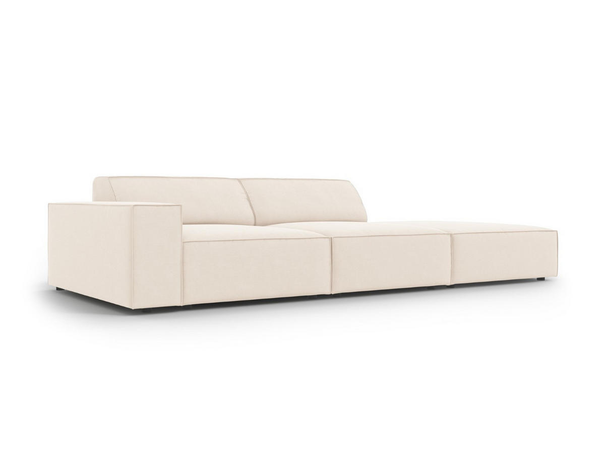 SOFA Jodie aus Samt leichtes beige 3 Sitzplätze - Beige, Textil (262/70/102cm) - Micadoni
