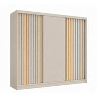 KLEIDERSCHRANK Lumil 240 cm Kaschmir Griffe silber - Kaschmir, Holzwerkstoff (240/216/61cm) - KS Home Concept