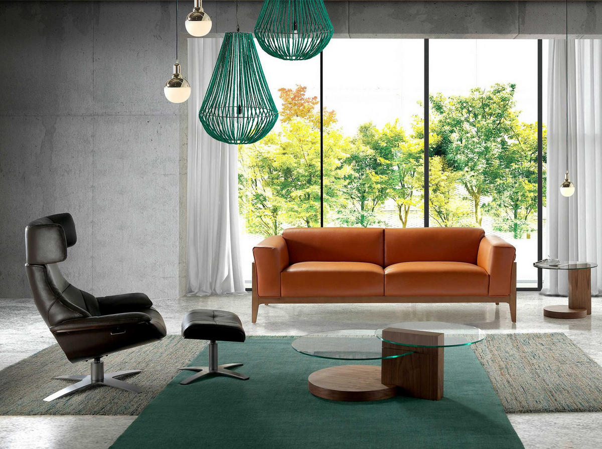 FUSSBANK Ottomane Leder schokoladenbraun 39/52/40 cm - Kastanienfarben/Rotbraun, Leder/Metall (39/40/52cm) - ANGEL CERDA