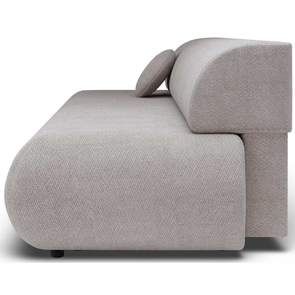 3-SITZER SCHLAFSOFA Hellgrau Chenille - Hellgrau/Schwarz, Kunststoff/Textil (214/74/100cm) - Selsey