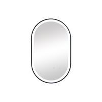 BADSPIEGEL - 60 cmcm x 4.05 cmcm - Glas, Metall - Schwarz - ALARICO - Schwarz, Glas/Metall (60/90/4.05cm) - Vente-Unique
