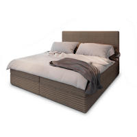 POSTEL BOXSPRING PISA 160x200 cm, s matrací a úložným prostorem, barva mokka - barva mokka, kompozitní dřevo/textil (160/200cm) - MASSENO