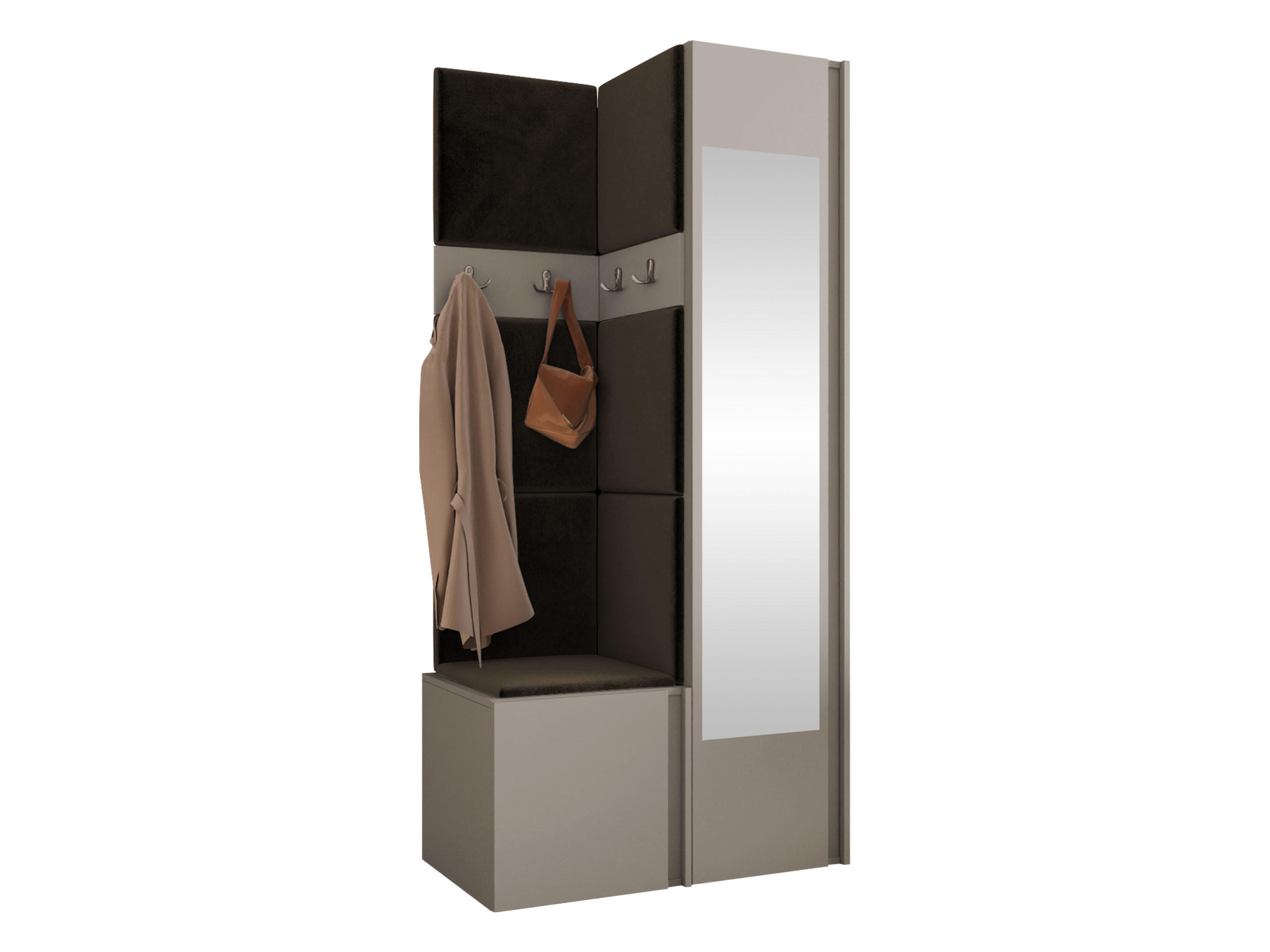 MOBILIER PENTRU HOL Orion XXV - maro/cașmir, material plastic/compozit lemnos (82/186/46cm) - MIRJAN24