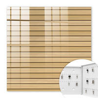 SCHLÜSSELBOX Weiß 30x30 cm – Türöffnung nach rechts - Beige Bretter - Beige, Metall (30/30/5cm) - TULUP