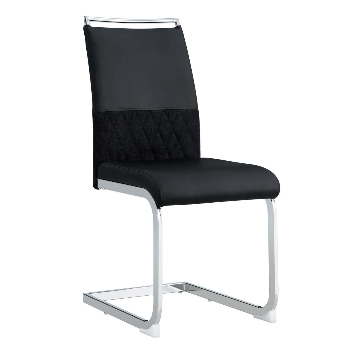 ESSZIMMERSTUHL 4er-Set mit hoher Rückenlehne 42 x 45 cm Metall Schwarz - Schwarz, Metall (42/95/48.1cm) - Meubliv