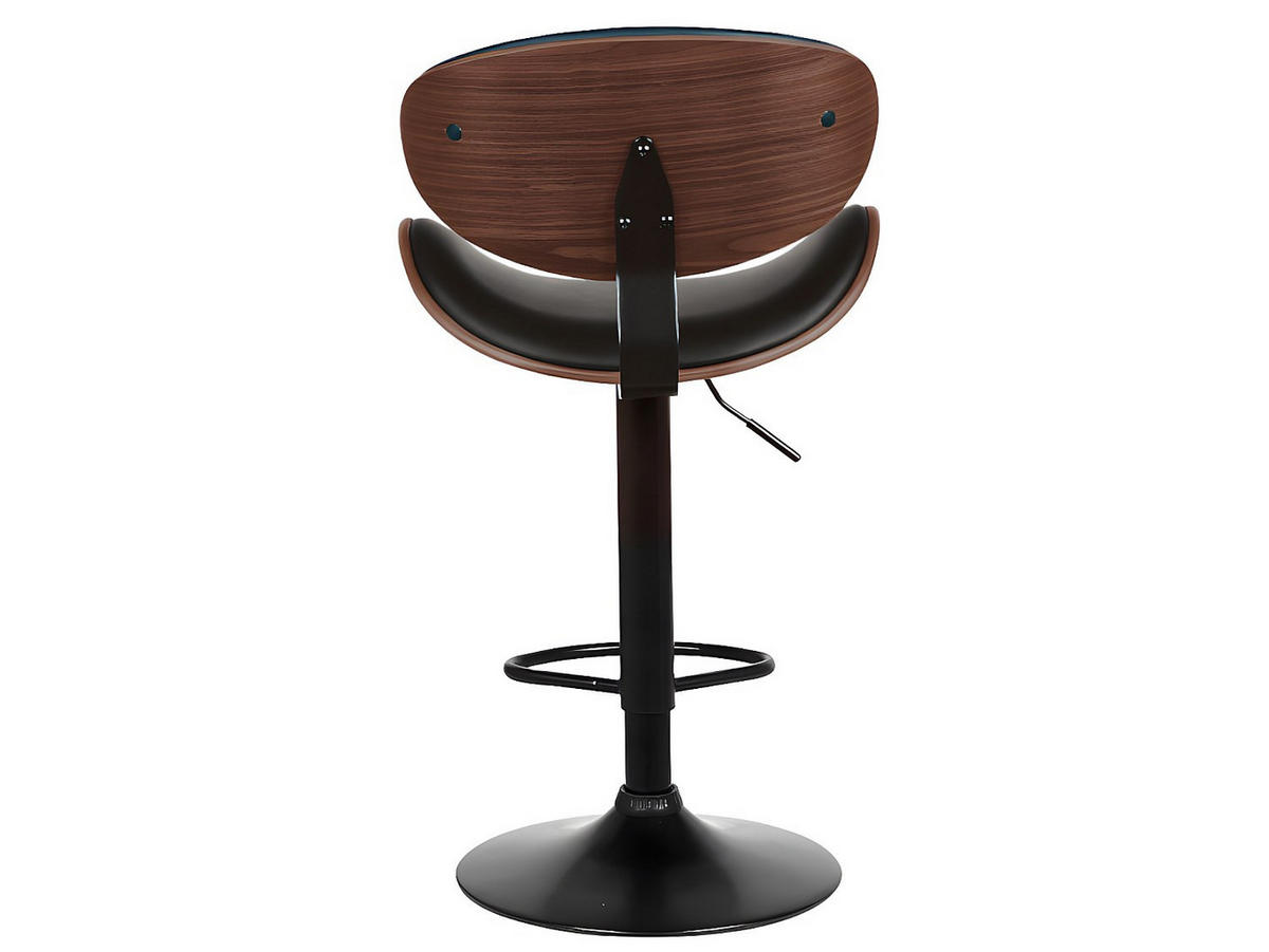 BARHOCKER 2er-Set höhenverstellbar - Kunstleder und Metall - Nussbaumfarben & Schwarz - MONTENEGRO - Dunkelbraun/Schwarz, Leder (49.5/111/46cm) - Vente-Unique