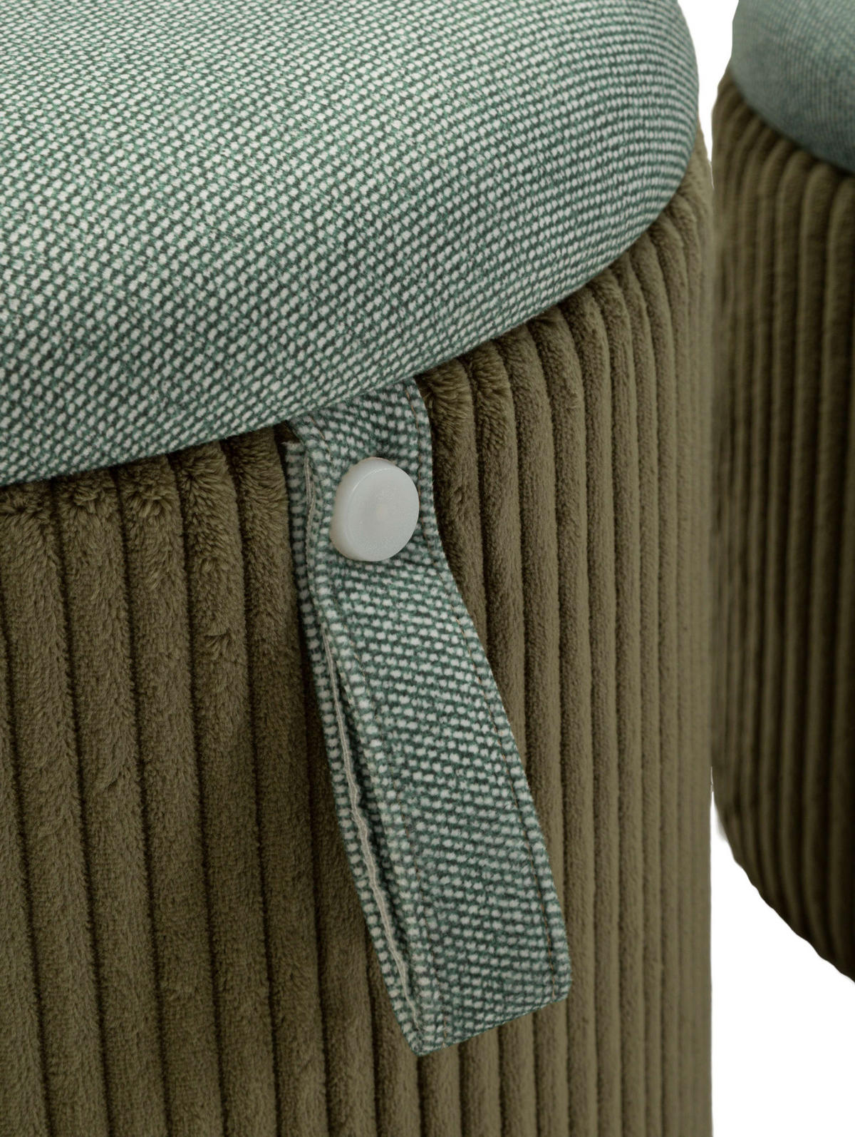 POUF mit Stauraum Bolzano - Grün, Textil (38/39/38cm) - Mauro Ferretti