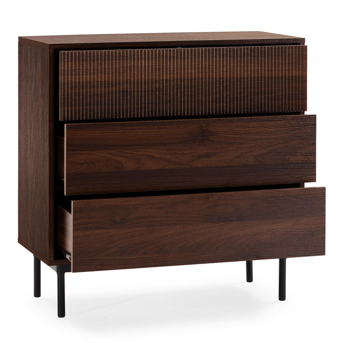 COMODA 80/80/40 Florida aspect de nuc comun - culoare nucă, compozit lemnos (80/80/40cm) - VS Venta-stock