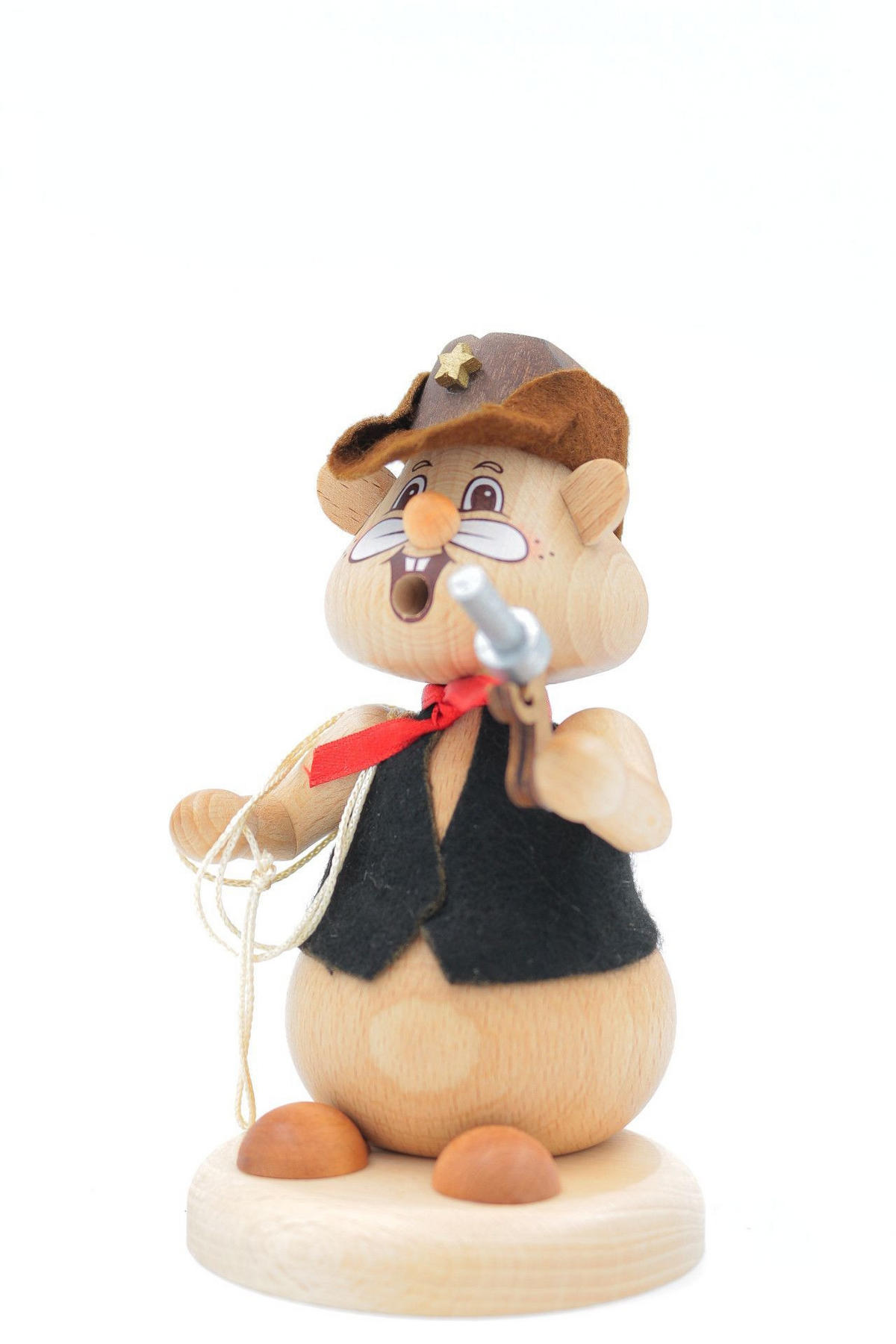 RAUCHFIGUR Hamster Cowboy 13 cm - Multicolor, Holz (8/13/0.1cm)