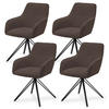 DREHSTUHL Clyde mit Armlehne Cord braun (4er-Set) - Braun, Textil (57/85/61cm) - Juskys