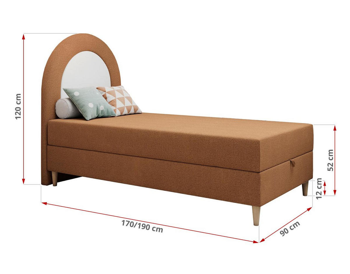 BOXBETT NEST 90/180 Orange Struktur - H3 - Orange, Holz/Textil (90/180cm) - MKS