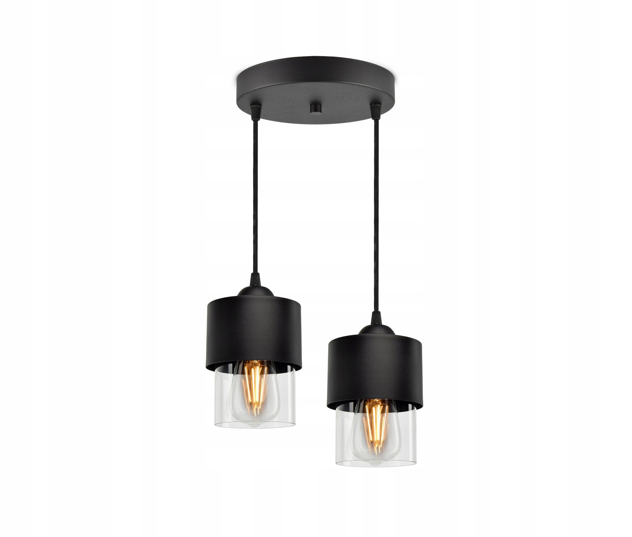 PENDELLEUCHTE Hege - Transparent/Schwarz, Glas/Metall (25/25/70cm) - kiki design