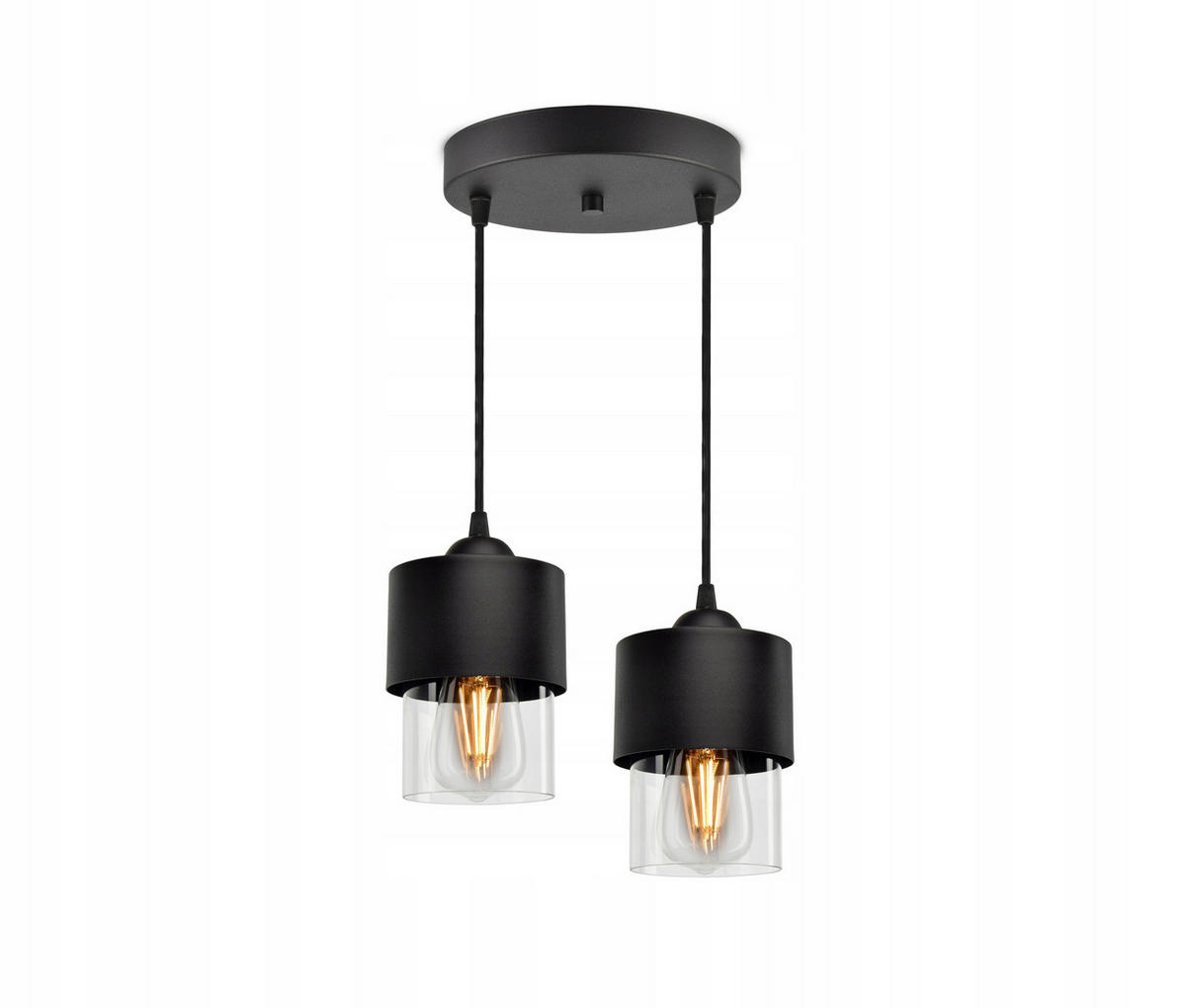 PENDELLEUCHTE Hege - Transparent/Schwarz, Glas/Metall (25/25/70cm) - kiki design