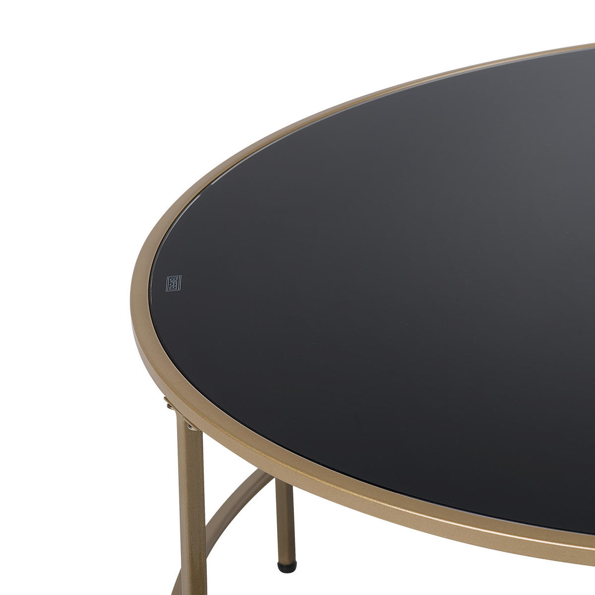 COUCHTISCH schwarz/gold 88 cm Florence - Goldfarben/Schwarz, Glas (88/88/40cm) - Beliani