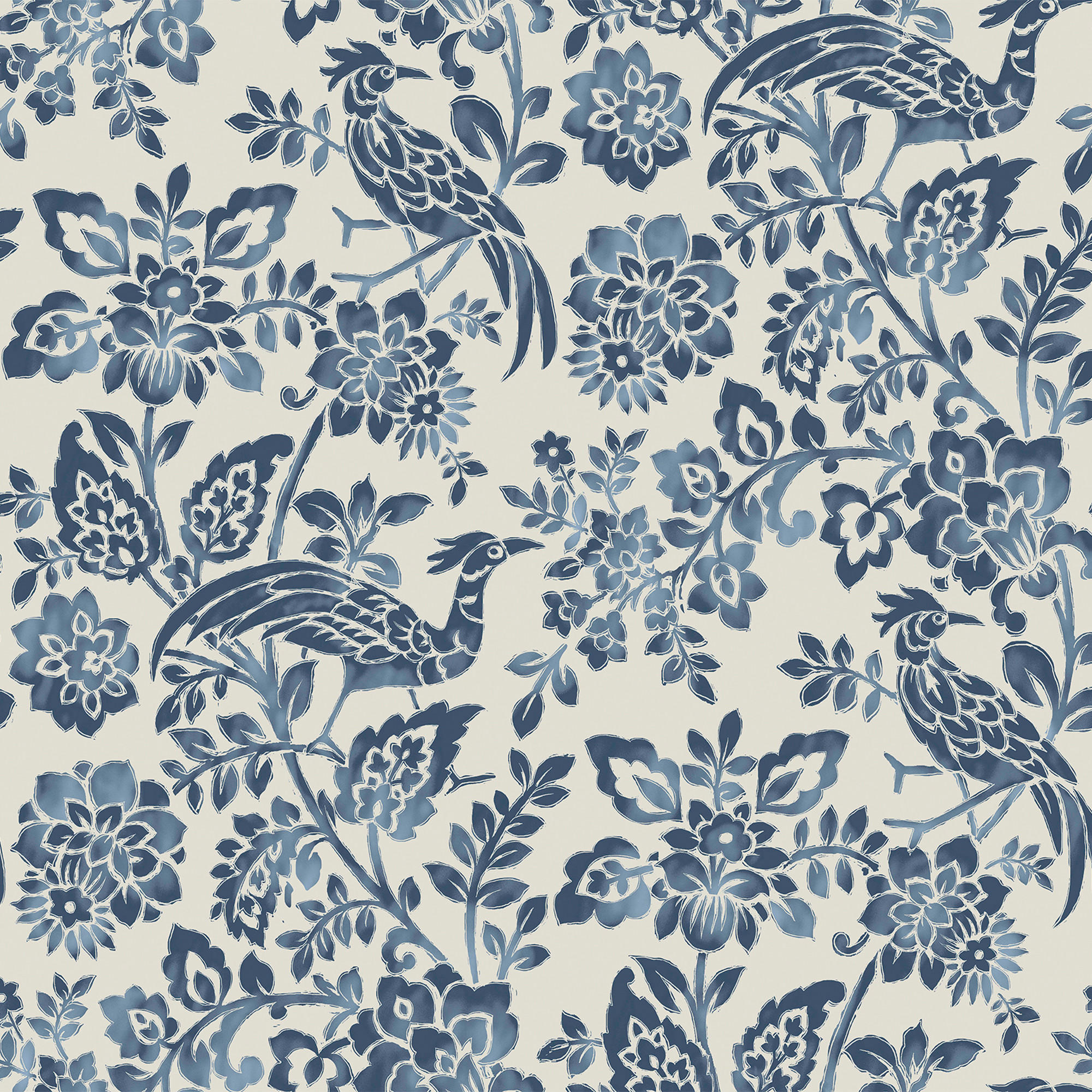 VLIESTAPETE Adain Palace Dark Seaspray Blue - Blau, Papier/Kunststoff (52/52cm) - Graham & Brown
