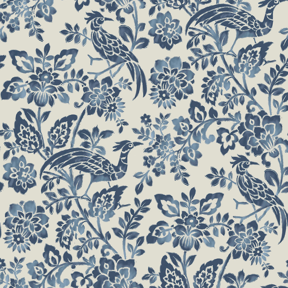VLIESTAPETE Adain Palace Dark Seaspray Blue - Blau, Papier/Kunststoff (52/1000cm) - LAURA ASHLEY