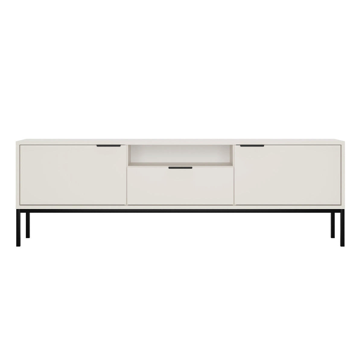 TV-MÖBEL Seattle Weiß und Schwarz - Schwarz/Weiß, Holzwerkstoff (175/56.4/33cm) - Petits-meubles