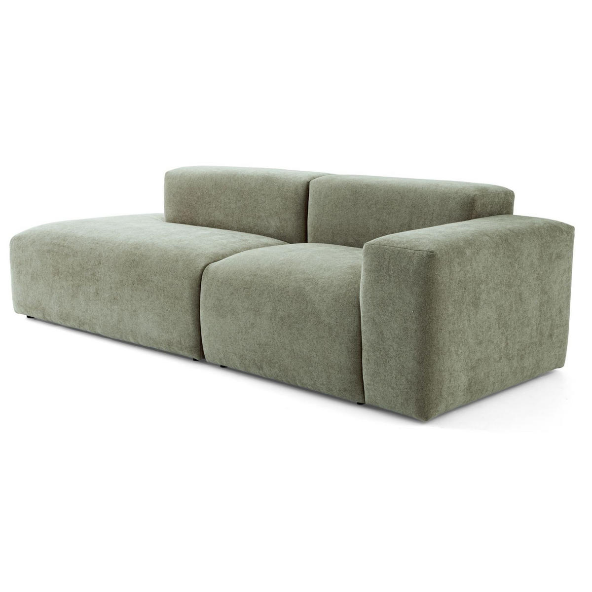 3-SITZER modulares Sofa HEAVEN SET 1 Links, Breite 255 cm Webstoff Grün - Schwarz/Grün, Holz/Kunststoff (255/71/102cm) - Muffo