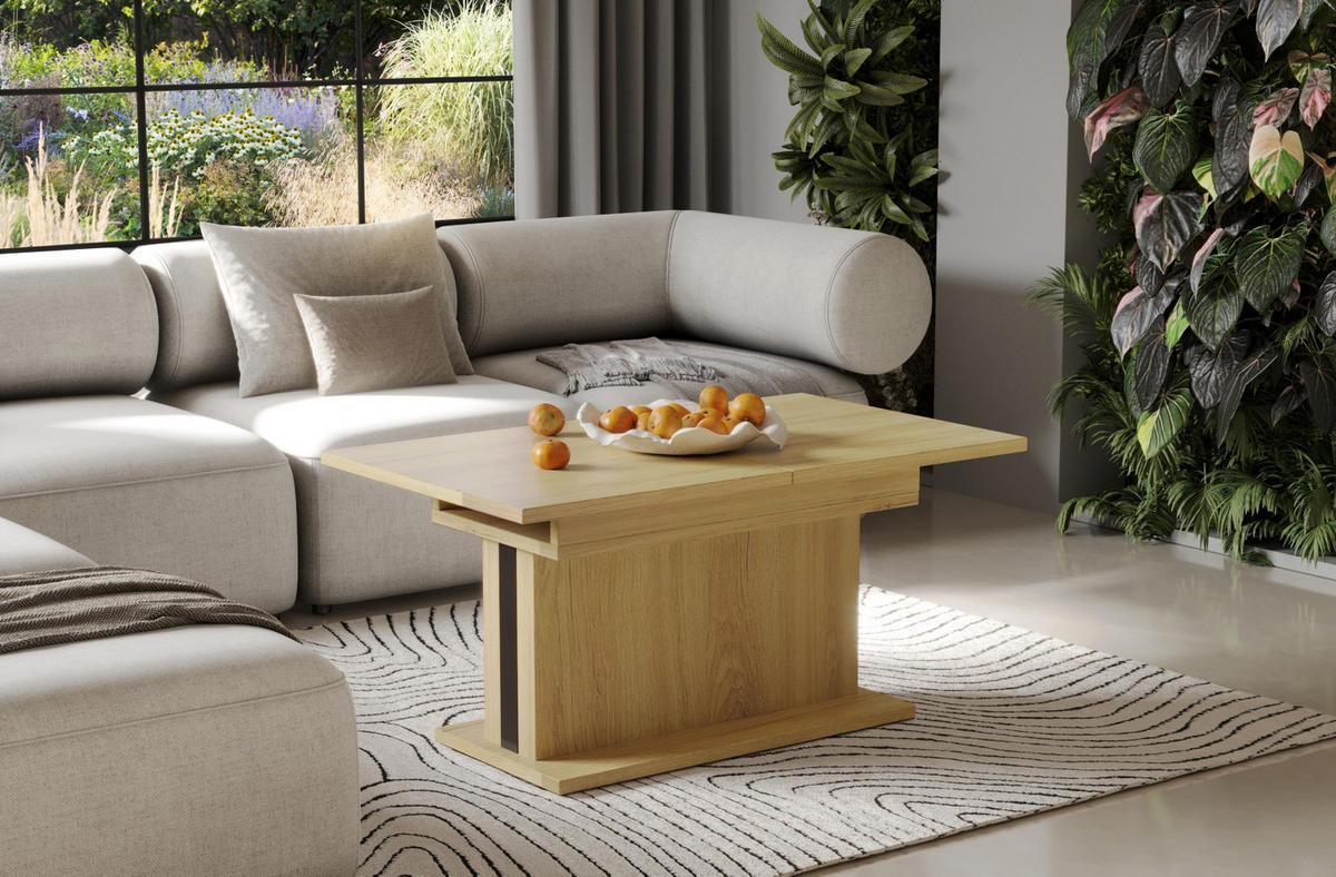 COUCHTISCH Solaris höhenverstellbar ausziehbar - Eichefarben, Holzwerkstoff (110/65/58cm) - Endo-Moebel