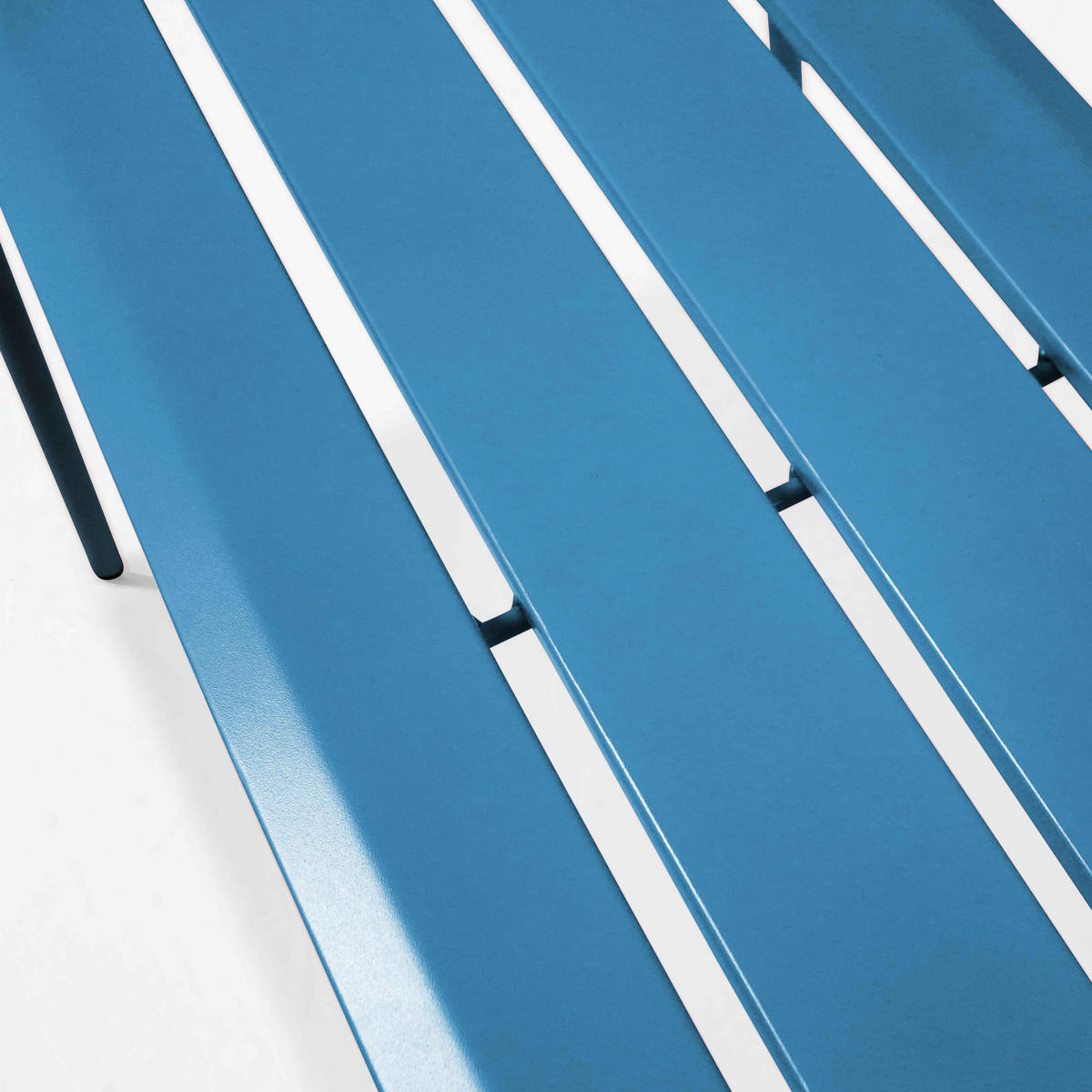 GARTENBANK, Pazifikblau - Dunkelblau, Metall (52/46/120cm) - Oviala