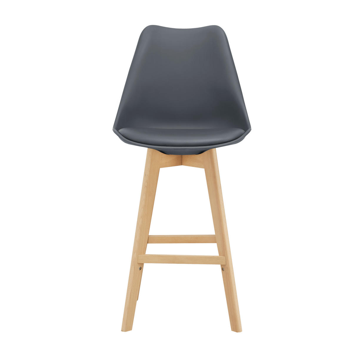 BARSTUHL Lublin 2er-Set - Grau, Holz (48/105/58cm) - [en.casa]