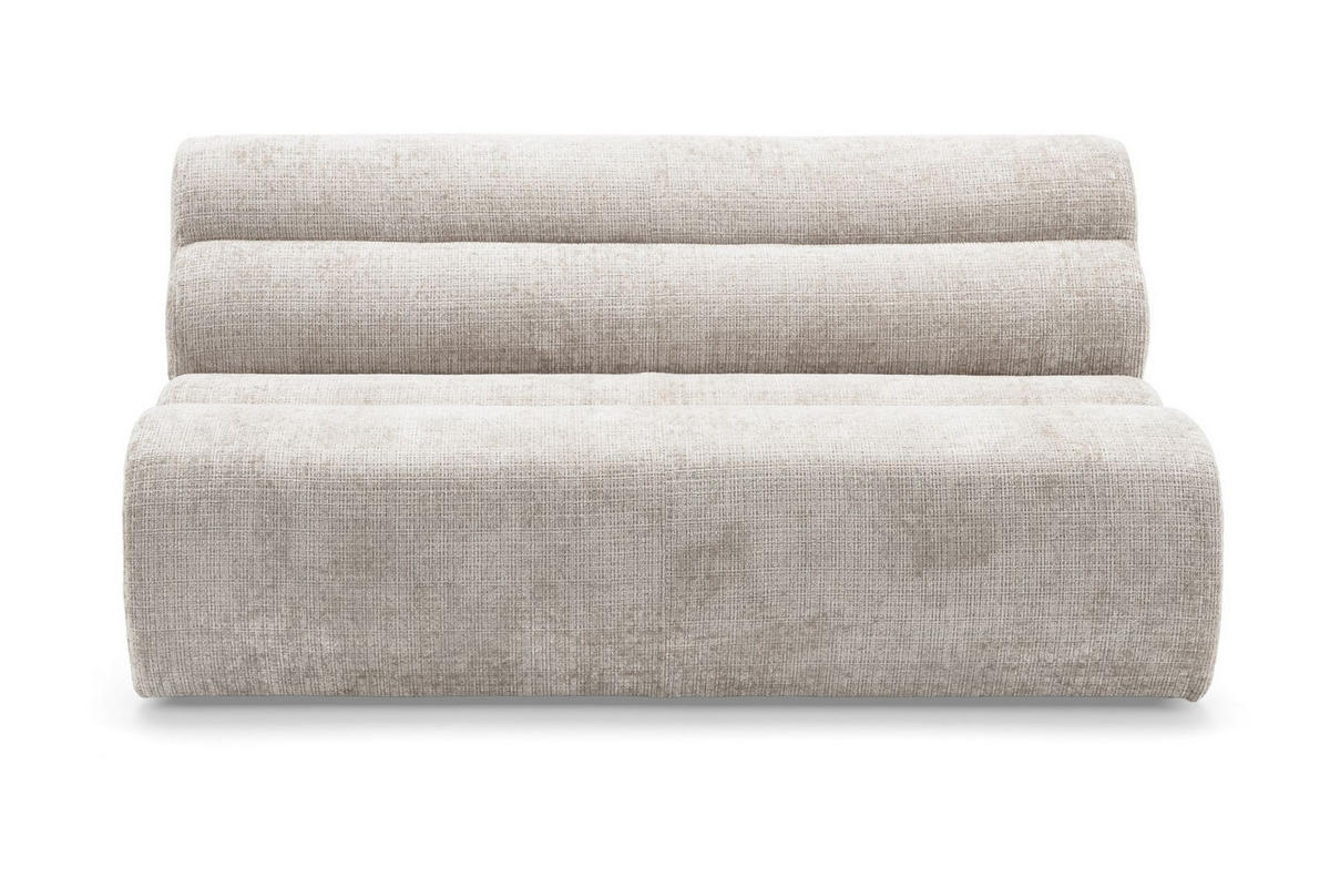 5-SITZER modulares Ecksofa VEER SET 2 Links, 379 x 175 cm, Chenille Webstoff Creme - Creme/Schwarz, Holz/Kunststoff (379/175cm) - Muffo