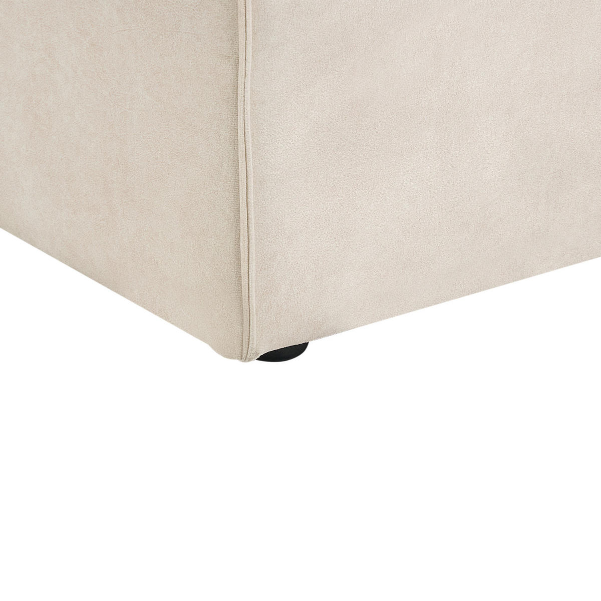 OTTOMANE Samtstoff Hellbeige Hellnar - Beige, Textil (52/39/102cm) - Beliani