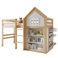 HOCHBETT 90/200 cm in Weiß/Natur – mit Stauraum, Schubladen und Rausfallschutz - Weiß, Holz (90/200cm) - BEAOK