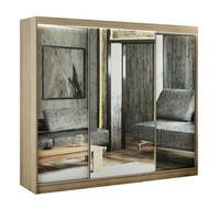 SCHWEBETÜRENSCHRANK Elsa 250 cm mit Spiegel 3-türig, Eiche sonoma - Sonoma Eiche, Kunststoff (250/215/61cm) - Margaret Hadas24