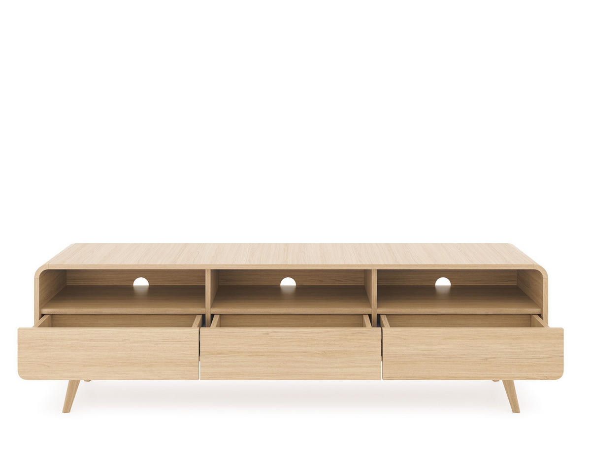 TV-SCHRANK Velion Vincenza Eiche, mit Schubladen - Eichefarben, Holzwerkstoff (180/53/39cm) - Bettso