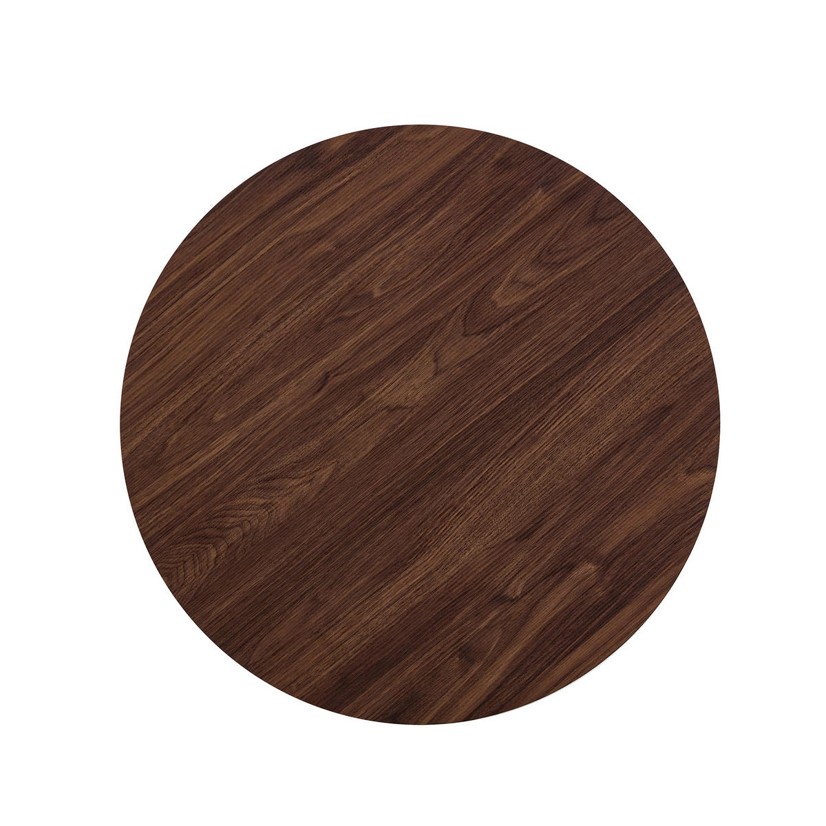 COUCHTISCH aus MDF und Metall Ø70x42 cm in Walnuss mit Kannelierung - Walnussfarben, Holzwerkstoff (70/70/42cm) - Modfu