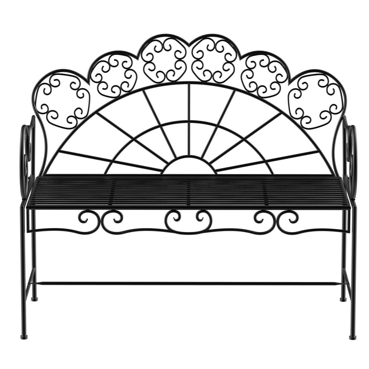 GARTENBANK 2-Sitzer DE-08297 robust & rostfrei Schwarz - Schwarz, Metall (107/92/55.5cm) - ComfortXL