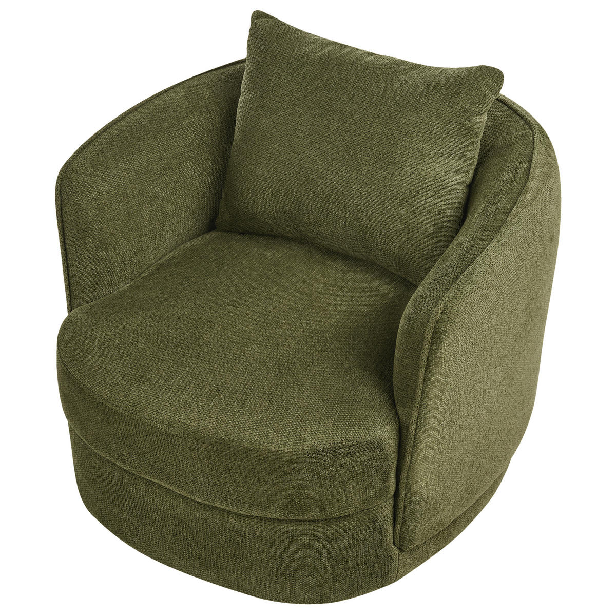 DREHSESSEL Stoff Grün Andalen - Grün, Textil (85/74/79cm) - Beliani