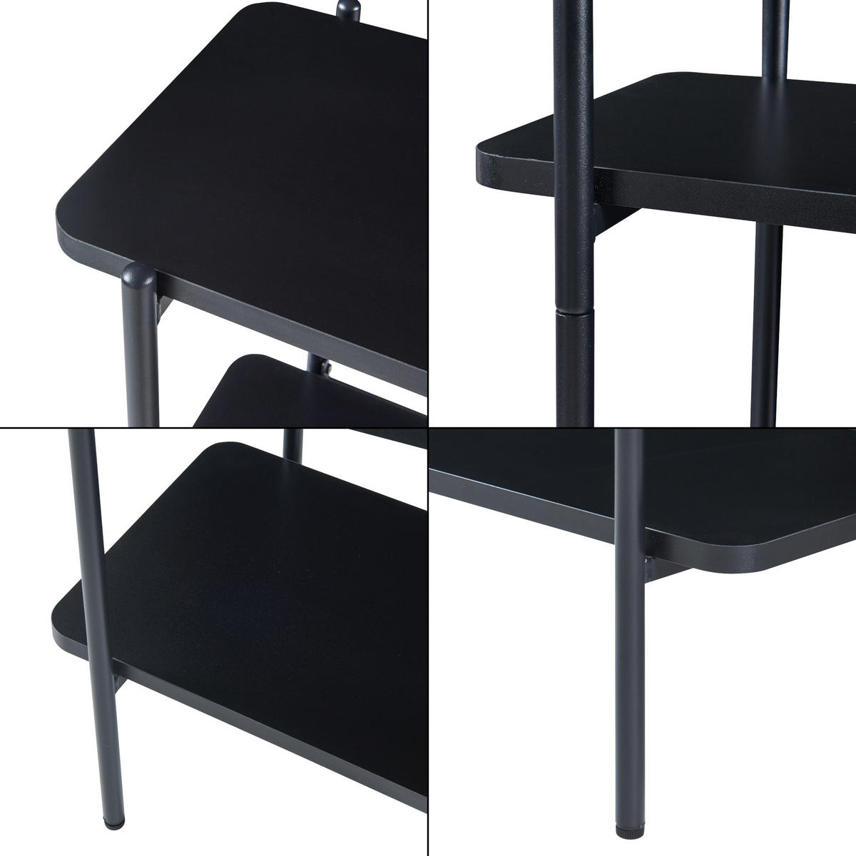 STANDREGAL Samnanger - Schwarz, Holzwerkstoff/Metall (80/180/34cm) - [en.casa]