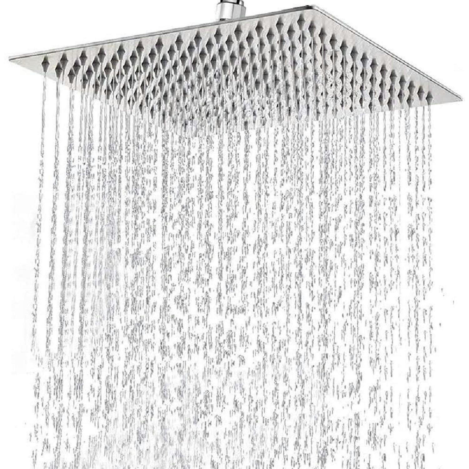REGENDUSCHKOPF 30x30 cm Eckig Edelstahl Chrom - Silberfarben, Metall (30.5/12.7/30.5cm)