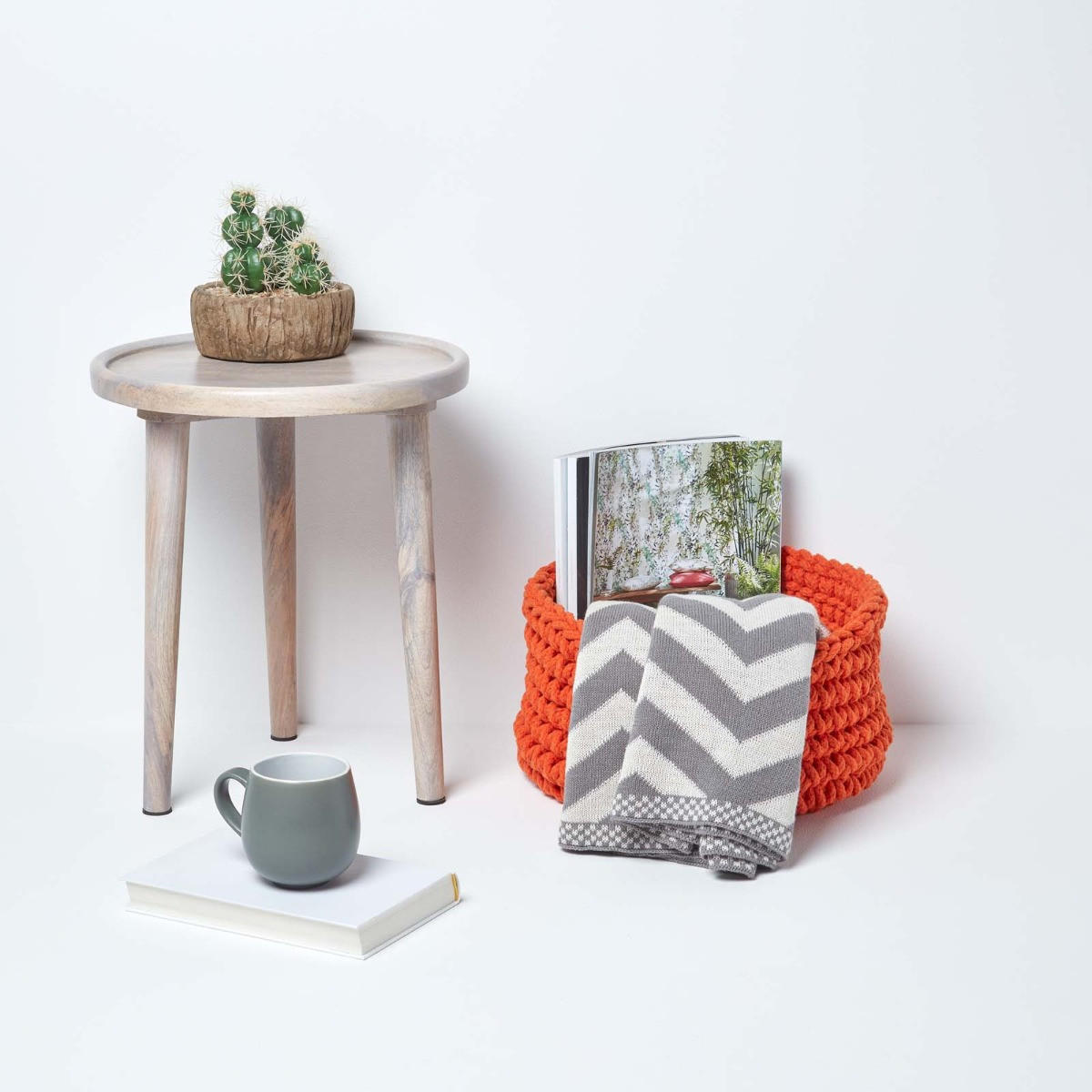 AUFBEWAHRUNGSKORB Baumwolle 37/21 cm - Orange, Textil (37/37/21cm) - Homescapes