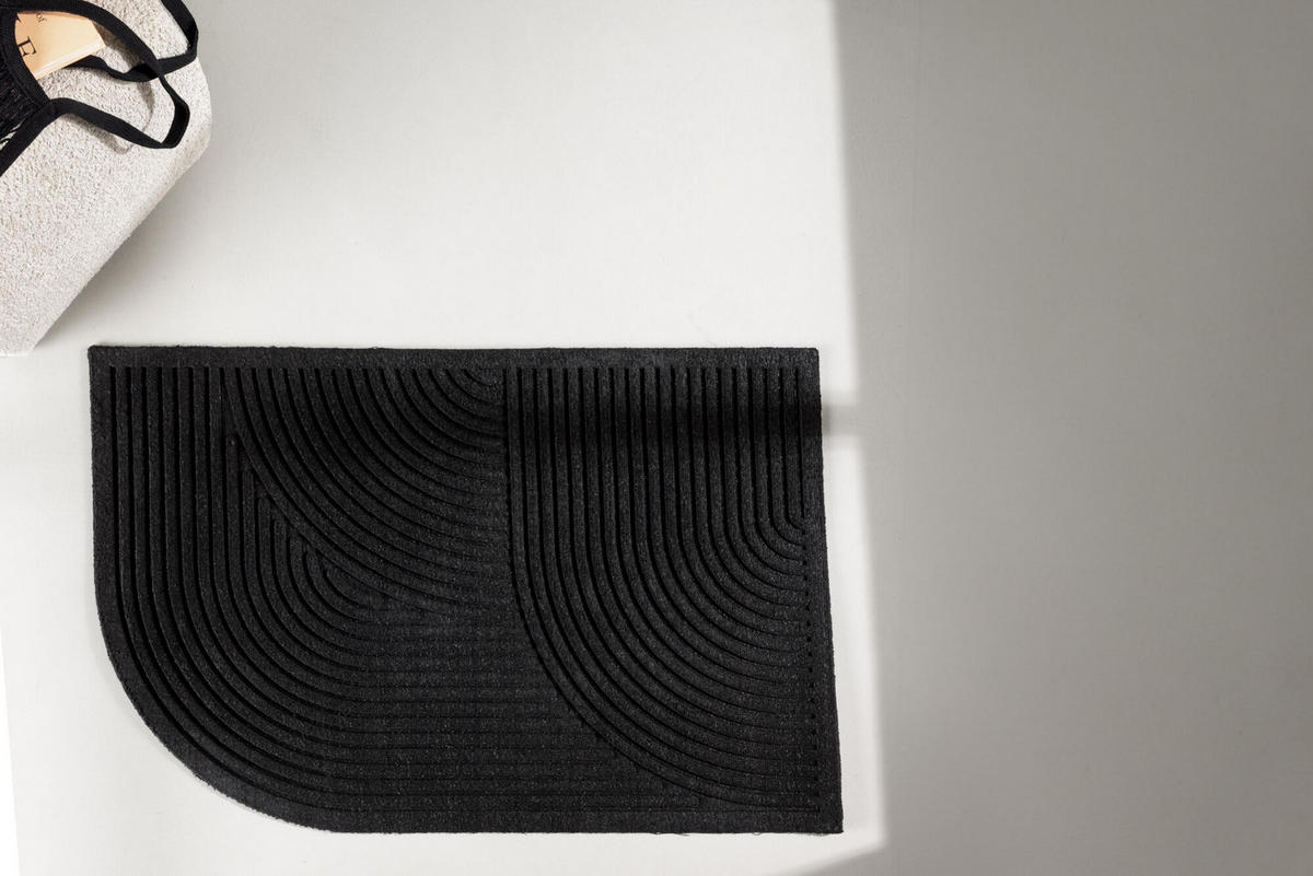FLURTEPPICH VALENTINO Schwarz 60x90x1 cm - Schwarz, Textil (60/90cm) - FURNLUX