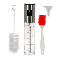 ÖL-SPRÜHFLASCHE mit Backpinsel, Flaschenbürste und Öltrichter - Transparent, Glas (3.9/18/3.9cm) - Intirilife