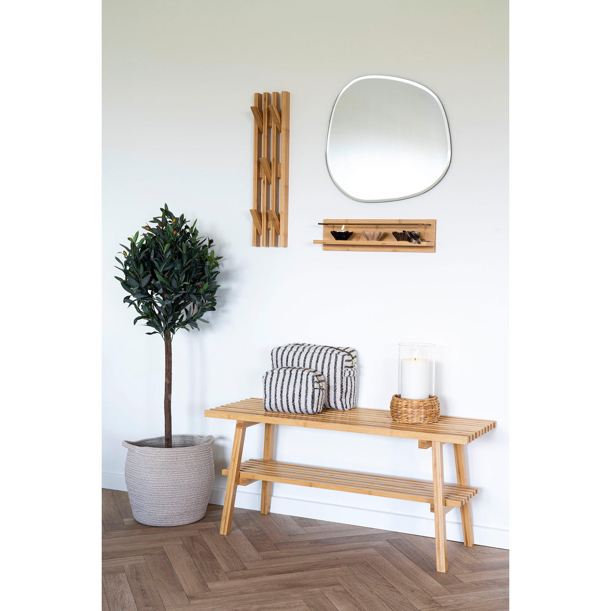 WANDREGAL Ember Bambus, Metall Natur - Naturfarben, Holz (45/12/10cm) - tinkaro